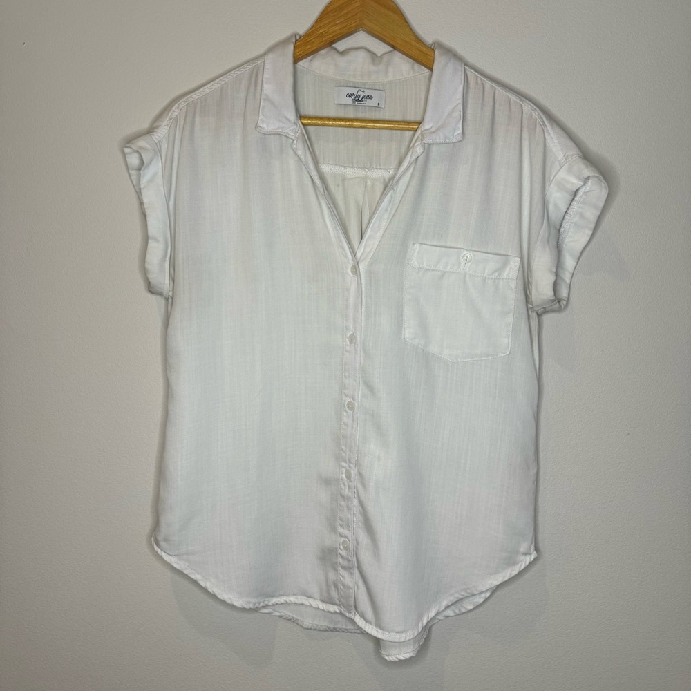 CJLA Joanna Blouse - sz. S - White Short Sleeve Button-Up